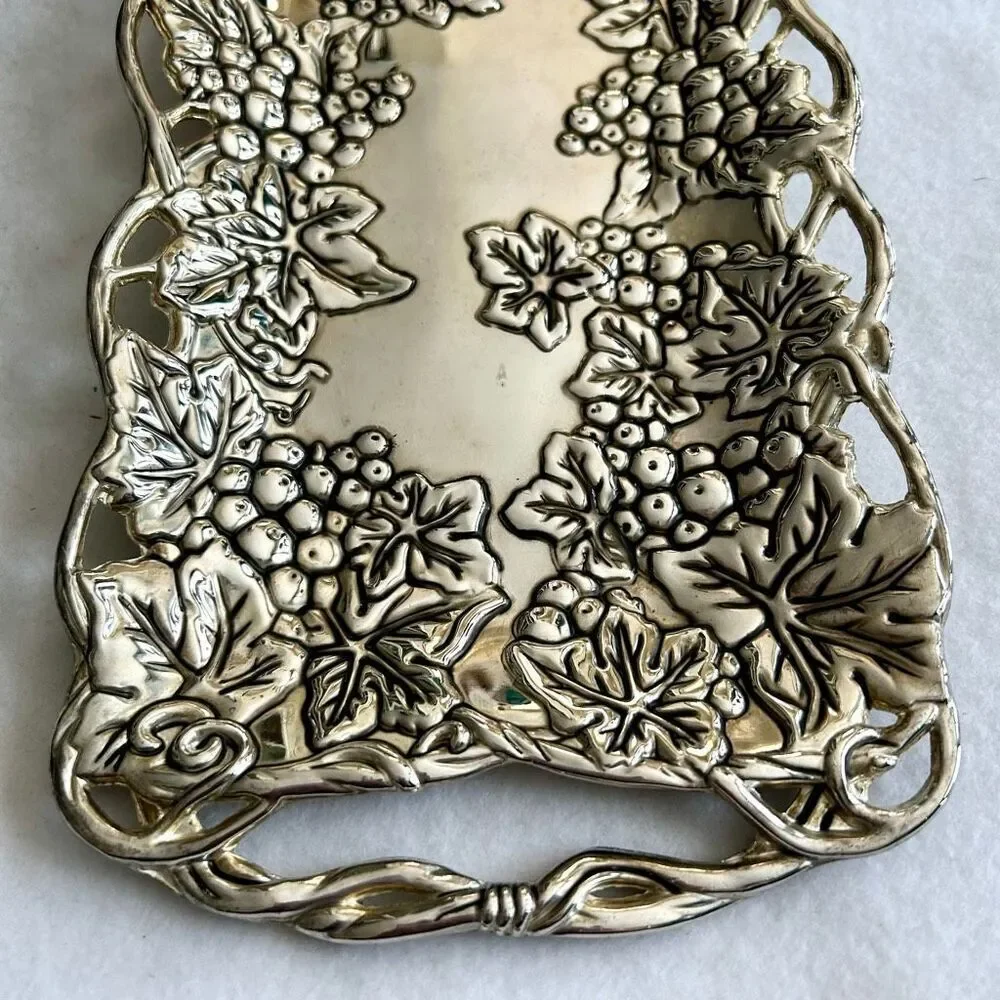 Godinger Silver Plated Grape Vine Serving Tray With Handles